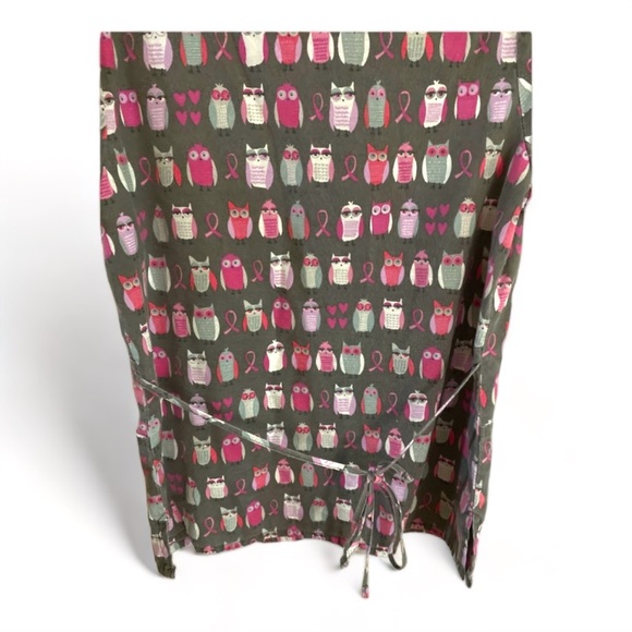 Just Be.. Breast Cancer Awareness with Owls Scrub Top (Ties in Back)- Small - Picture 2 of 2